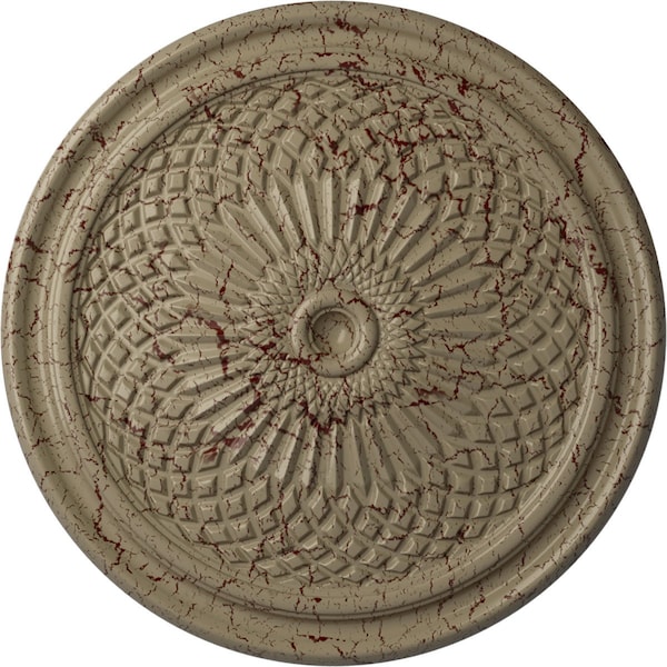 Ekena Millwork Trinity Ceiling Medallion (Fits Canopies up to 3"), Hnd-Painted Gobi Desert Crackle, 22"OD x 1 3/4"P CM22TNGDC - main